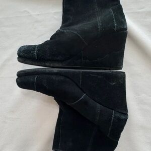 Toms Black Suede Ankle Booties